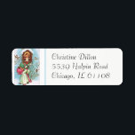 Vintage Baby Jesus Christmas with Children Label<br><div class="desc">Charming vintage image of young children presenting a rose to the Baby Jesus,  beautifully featured on this personalized address label. Perfect for adding a touch of faith and elegance to your correspondence.</div>