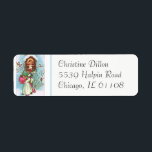 Vintage Baby Jesus Christmas with Children Label<br><div class="desc">Charming vintage image of young children presenting a rose to the Baby Jesus,  beautifully featured on this personalized address label. Perfect for adding a touch of faith and elegance to your correspondence.</div>