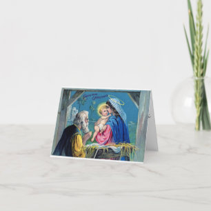 Vintage Baby Jesus Mary Religious Christmas Card