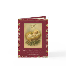 Vintage Baby Jesus Religious Christmas Photo