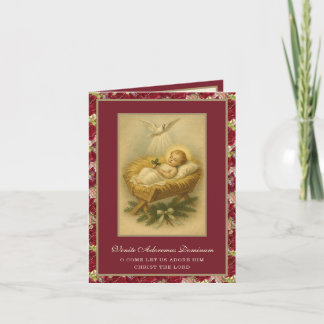Vintage Baby Jesus Religious Christmas Photo Holiday Card