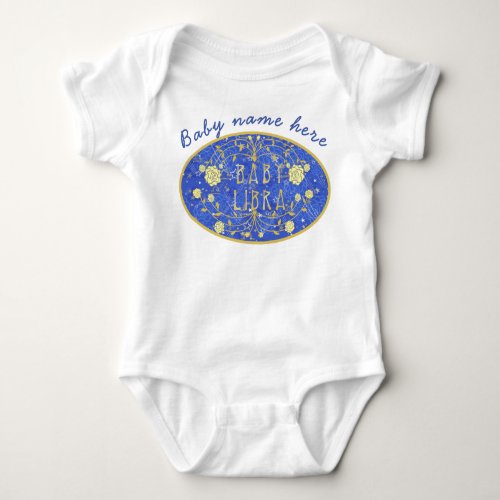 Vintage baby Libra zodiac personalized Baby Bodysuit