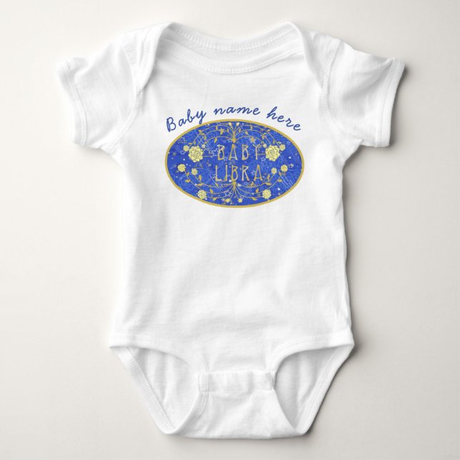 Vintage baby Libra zodiac personalized Baby Bodysuit (Front)