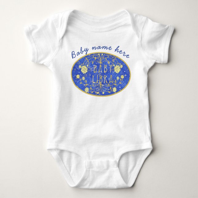 Vintage baby Libra zodiac personalized Bodysuit (Front)