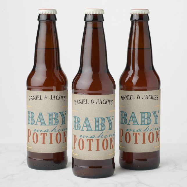 Vintage Baby Making Potion Beer Bottle Label (Bottles)