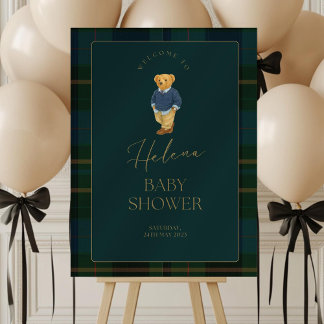 vintage baby Polo Baby Shower Welcome Sign Classic