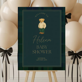 vintage baby Polo Baby Shower Welcome Sign Classic
