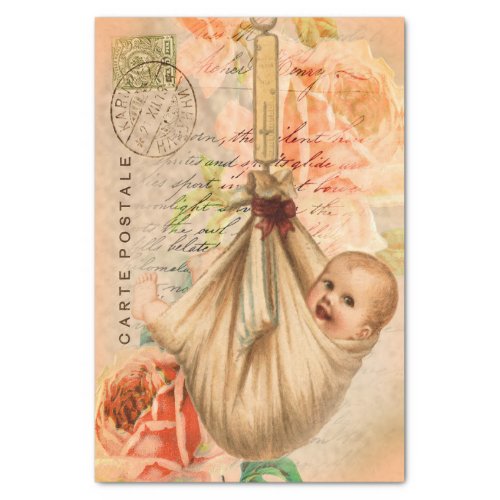 Vintage Baby Postcard Decoupage Tissue Paper