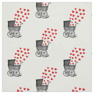 Baby Design Fabric Zazzle Vintage Baby Pram Design Nursery Fabric