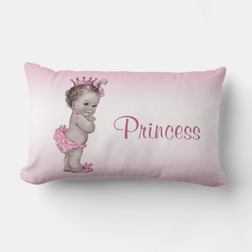 Vintage Baby Princess Pink Lumbar Pillow