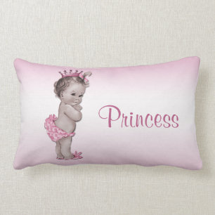 Vintage Baby Princess Pink Lumbar Pillow