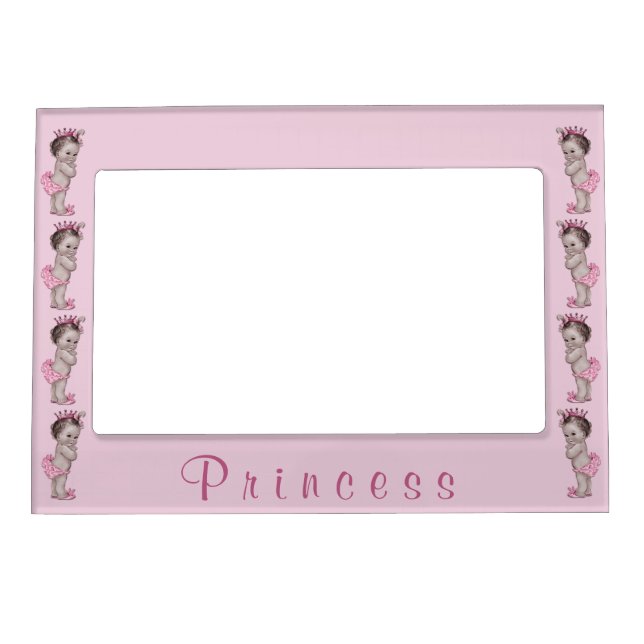 Vintage Baby Princess Pink Magnetic Picture Frame (Front)