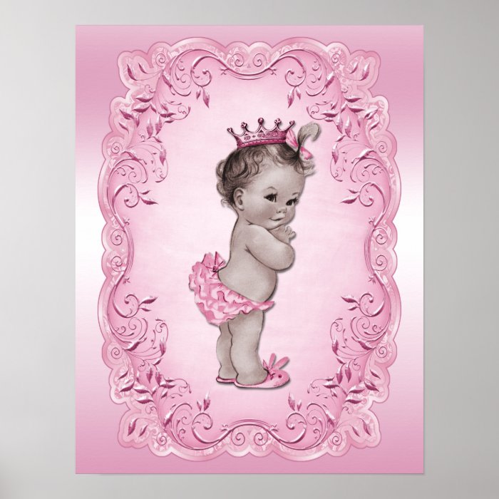 Vintage Baby Princess Pink Posters