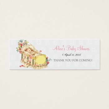 Vintage Baby Shower Baby Inside Crib Favor Tag by jardinsecret at Zazzle