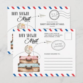 Vintage Baby Shower by Mail Long Distance Postage Postcard | Zazzle