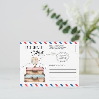 Vintage Baby Shower by Mail Long Distance Postage Postcard | Zazzle