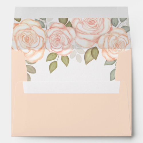 Vintage Baby Shower Carriage Watercolor Floral 5x7 Envelope