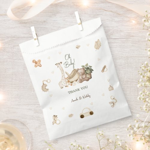 Vintage Baby Shower Giraffe  Bear Favor Bag