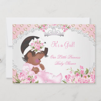 Vintage Baby Shower Girl Rose Floral Pink Hearts A Invitation