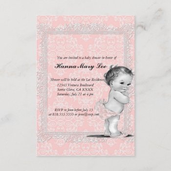 Vintage Baby Shower Invitation by CleanGreenDesigns at Zazzle