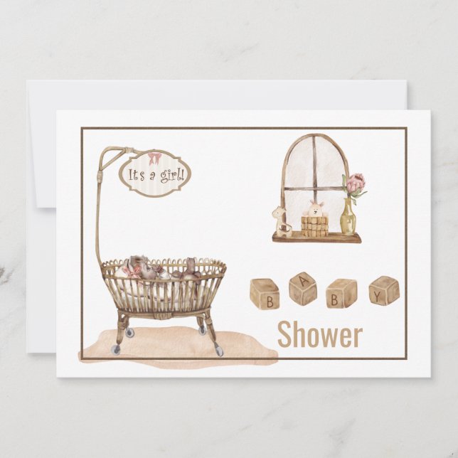 Vintage Baby Shower Invitation  (Front)