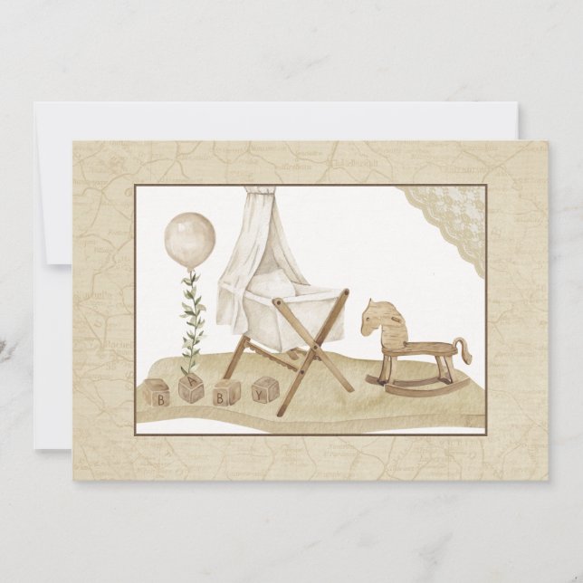 Vintage Baby Shower Invitation (Front)