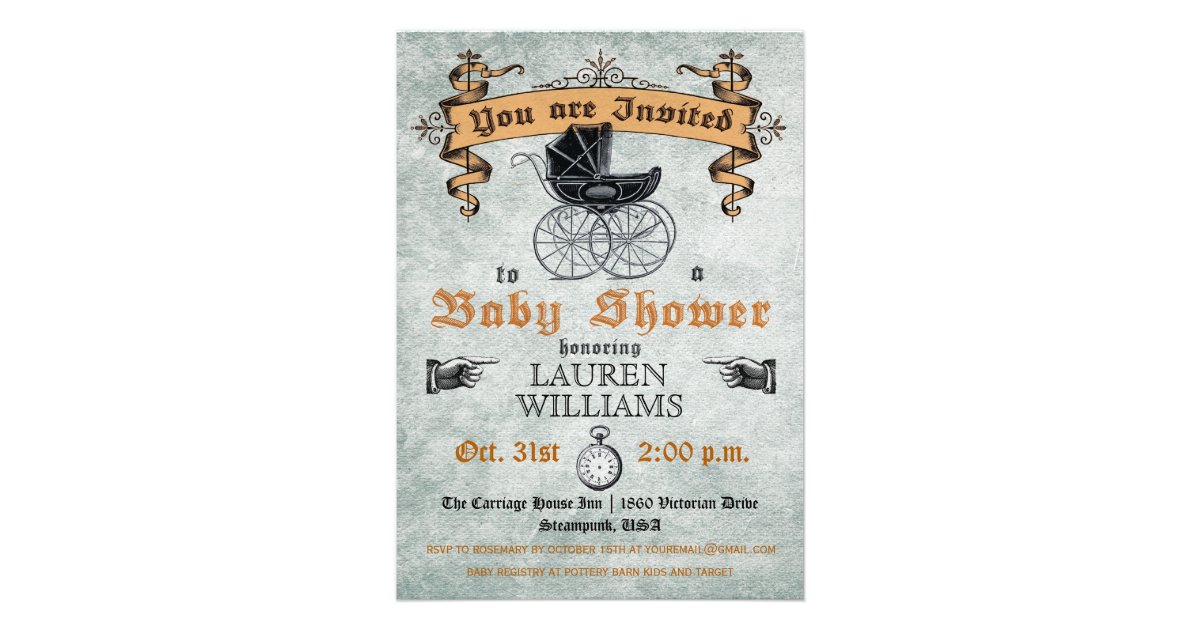 Vintage Baby Shower Invitation