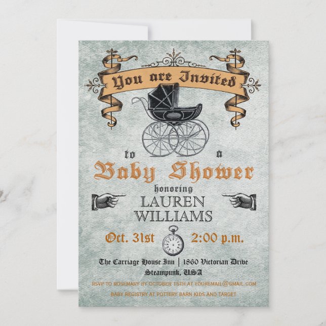 Vintage Baby Shower Invitation (Front)