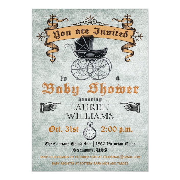 vintage baby shower invitations