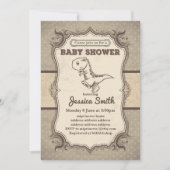 Vintage BABY SHOWER invitation -  dinosaur (Front)