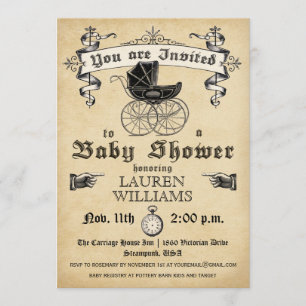 Vintage Baby Shower Invitation II