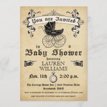 Vintage Baby Shower Invitation Ii by MetricMod at Zazzle