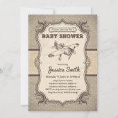 Vintage BABY SHOWER invitation - toy airplane (Front)