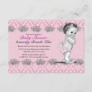 Vintage Baby Shower Pink Invitation