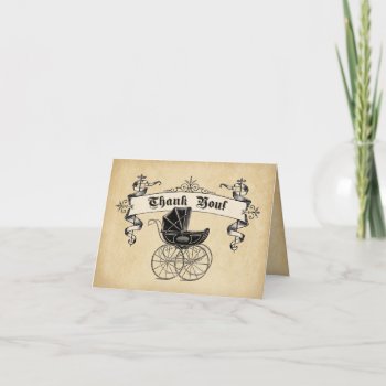 Vintage Baby Shower Thank You Note Card by MetricMod at Zazzle
