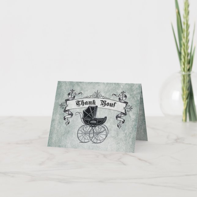 Vintage Baby Shower Thank You Note Card II (Front)