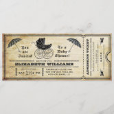 Vintage Baby Shower Ticket Invitation III | Zazzle