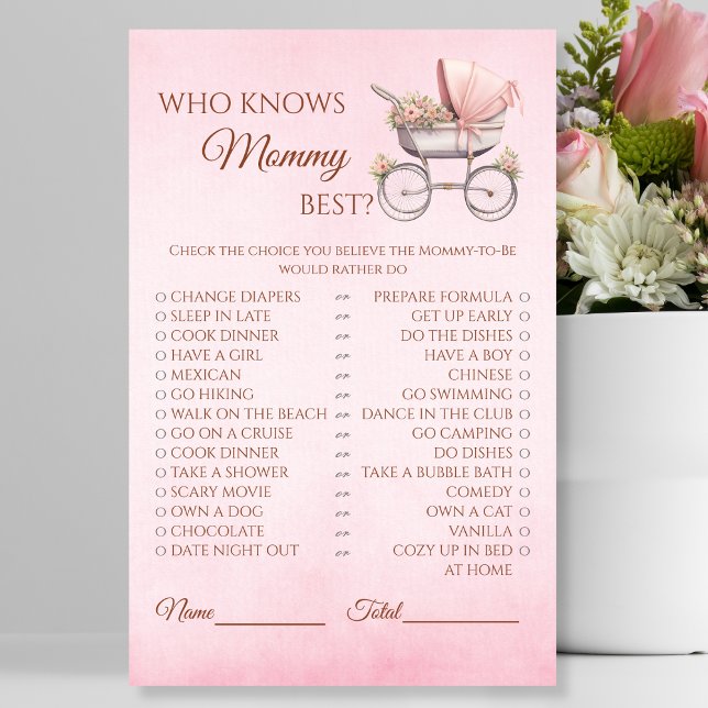 Vintage Baby Shower Who Knows Mommy Best? Flyer (Creator Uploaded)