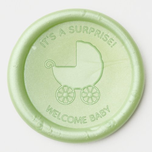 Vintage Baby Stroller Baby Shower Gender Reveal Wax Seal Sticker