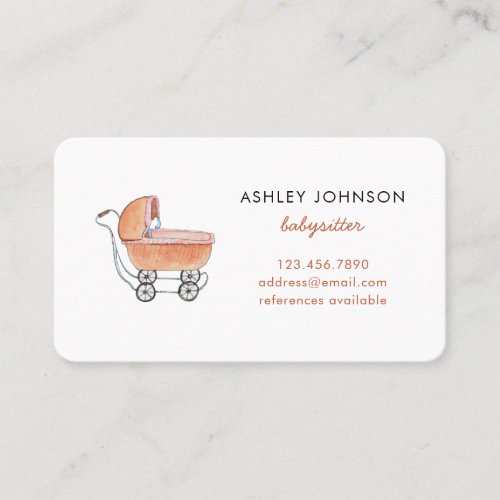 Vintage baby stroller Babysitter  Business Card