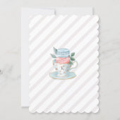 Vintage Baby Tea Party French Macaron & Floral Invitation (Back)