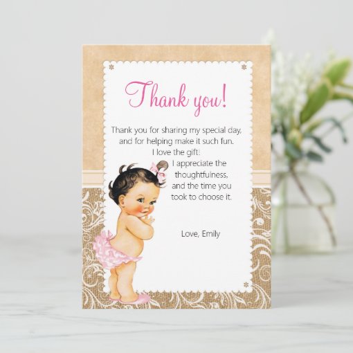 Vintage Baby Thank You Card Zazzle