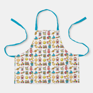 Vintage baby toys pattern apron