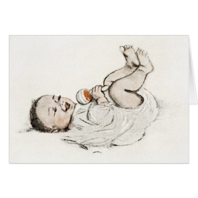 Vintage - Baby with Rattle, Cards (Front Horizontal)
