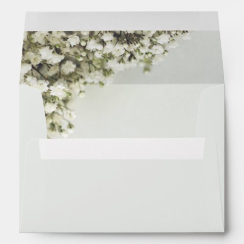 Vintage Babys Breath Return Address A7 Envelope