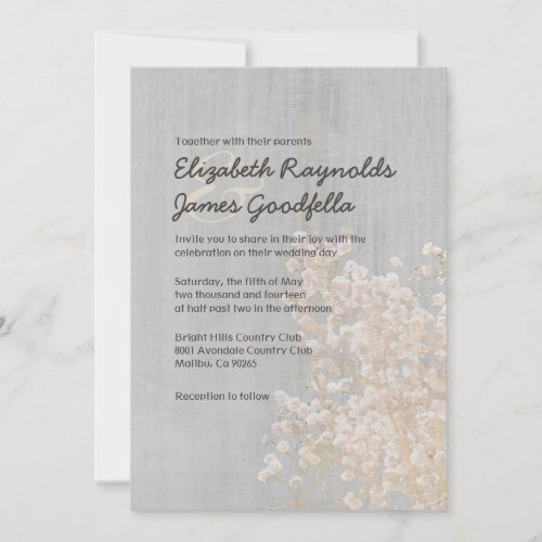Vintage Baby's Breath Wedding Invitations