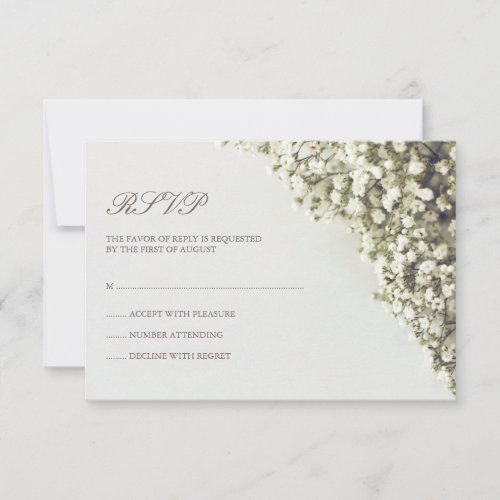 Vintage Babys Breath Wedding RSVP