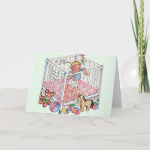 Vintage Baby's First Birthday Greeting Card