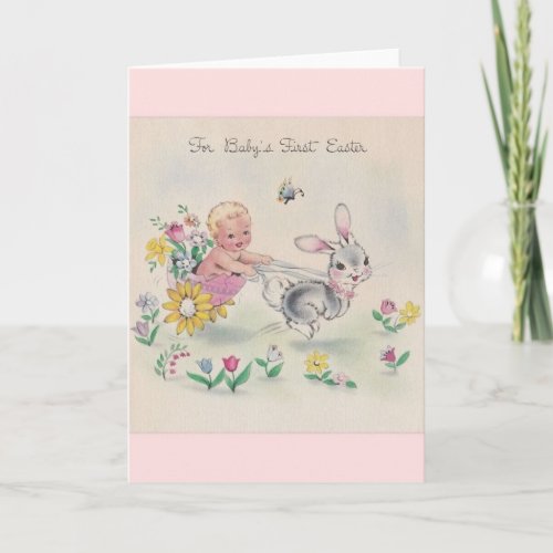 Vintage Babys First Easter Card