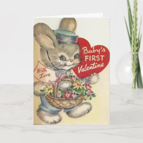 Vintage Babys First Valentines Day Card